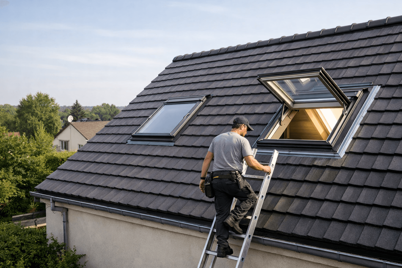 Maison avec fenêtres de toit Velux